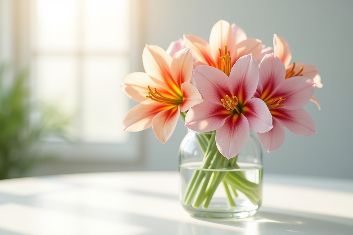 Bouquet de fleurs Ushaped dans un vase minimaliste