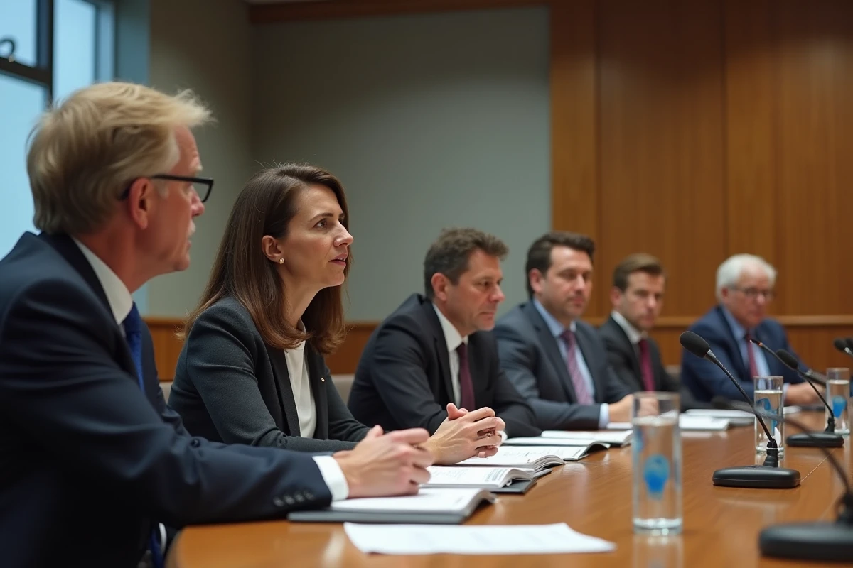 Réunion du conseil municipal avec des élus attentifs