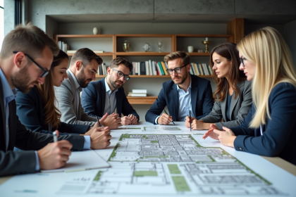Groupe d urbanistes et architectes autour d une table